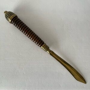 Vintage Brass Wood Letter Opener